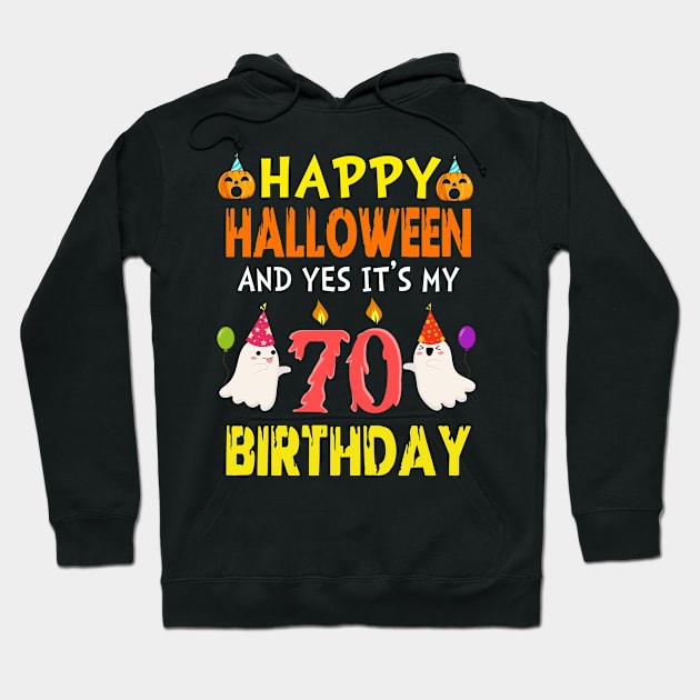 happy halloween and yes its my 70th birthday Hoodie by Leosit